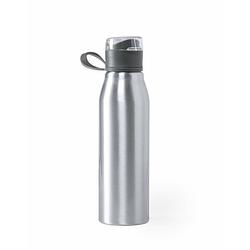 Foto van Aluminium waterfles/drinkfles kleur metallic zilver - met schroefdop - 700 ml - drinkflessen