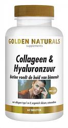 Foto van Golden naturals collageen & hyaluronzuur tabletten