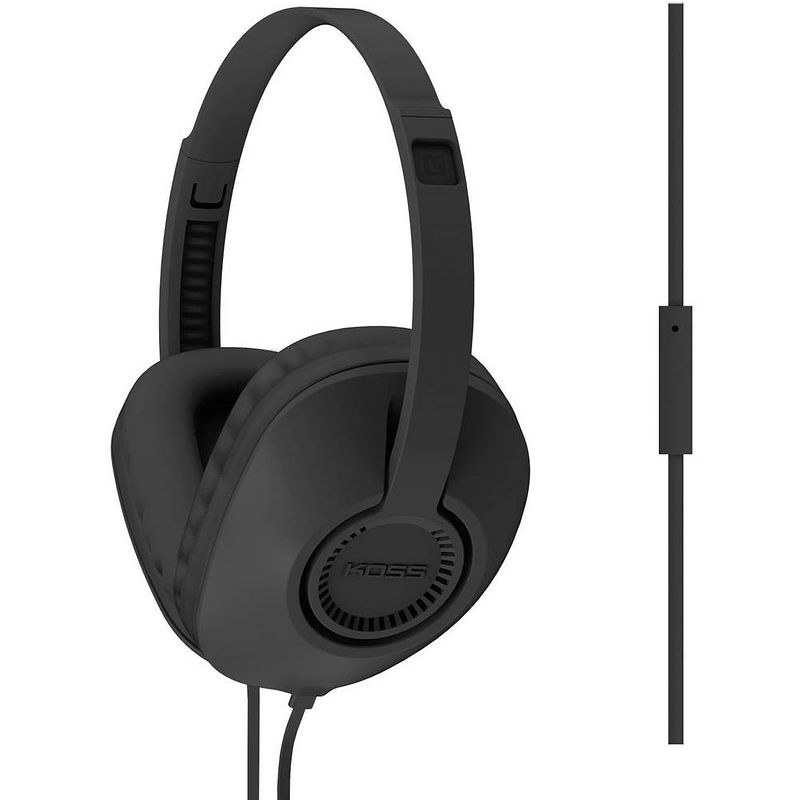 Foto van Koss ur23ik over ear koptelefoon kabel hifi zwart noise cancelling headset, volumeregeling