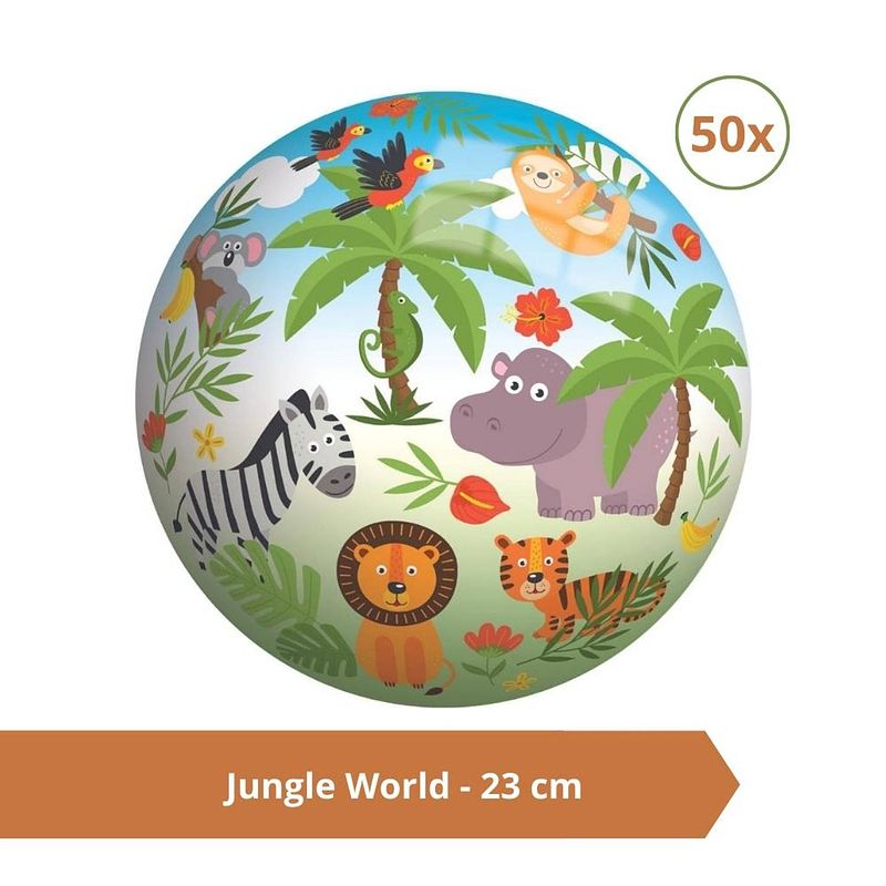 Foto van Bal - voordeelverpakking - jungle world - 23 cm - 50 stuks