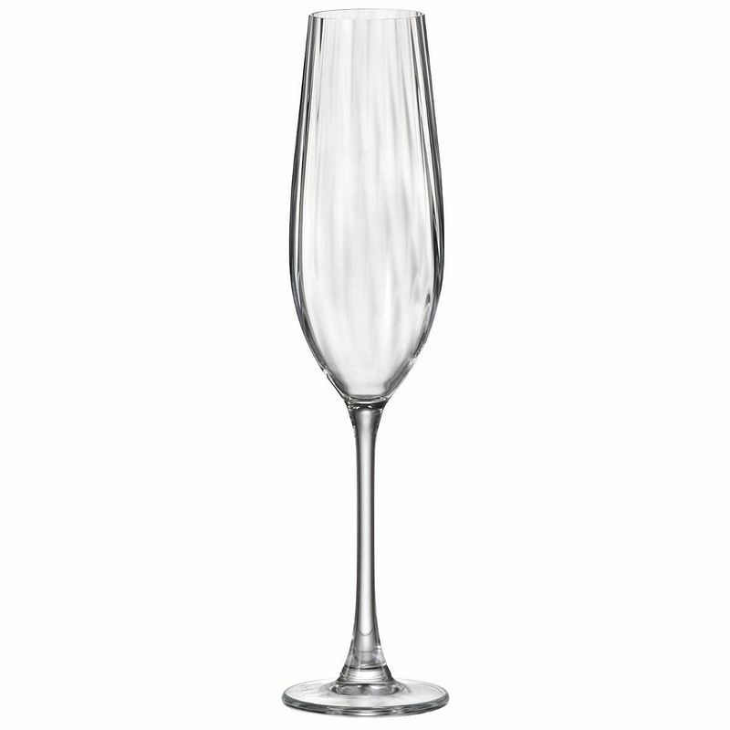 Foto van Champagneglas bohemia crystal optic transparant glas 260 ml (6 stuks)