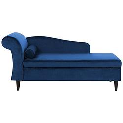 Foto van Beliani luiro - chaise longue-blauw-fluweel