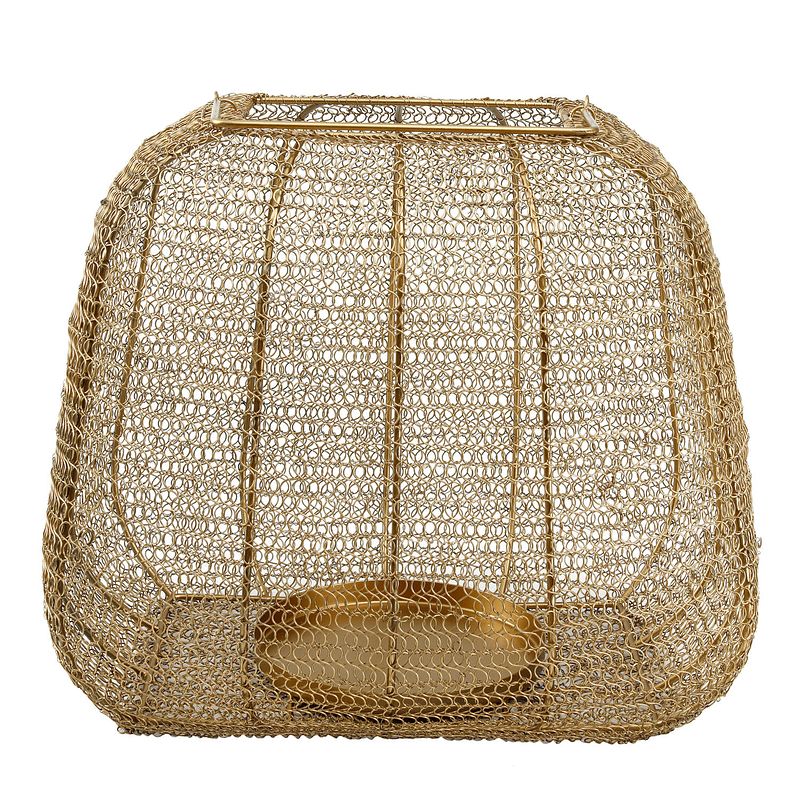 Foto van Ptmd rayna gold metal lantern fixed wire square l