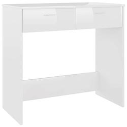 Foto van Vidaxl bureau 80x40x75 cm spaanplaat hoogglans wit