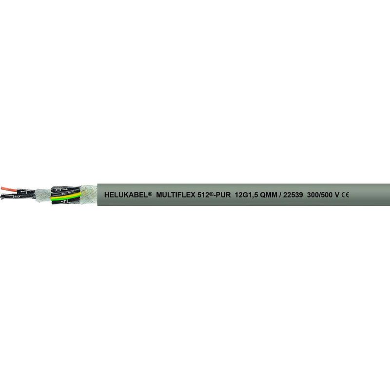 Foto van Helukabel 22553 geleiderkettingkabel m-flex 512-pur 25 g 2.50 mm² grijs 100 m