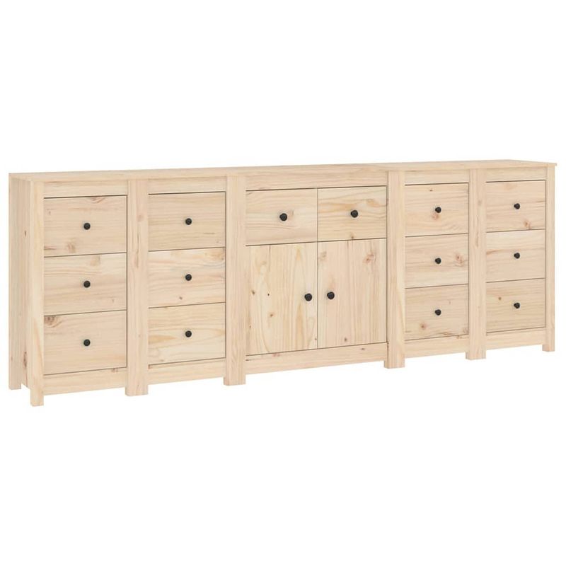 Foto van Vidaxl dressoir 230x35x80 cm massief grenenhout