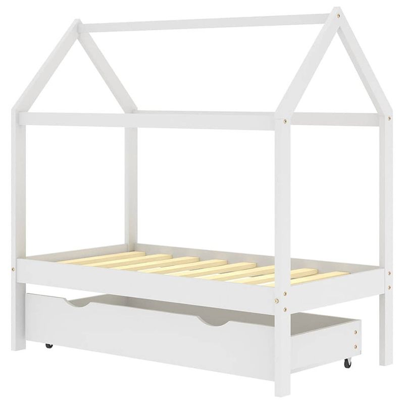 Foto van Vidaxl kinderbedframe met lade massief grenenhout 70x140 cm wit