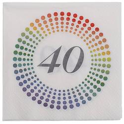 Foto van 40x leeftijd 40 jaar themafeest/verjaardag servetten 33 x 33 cm confetti - feestservetten