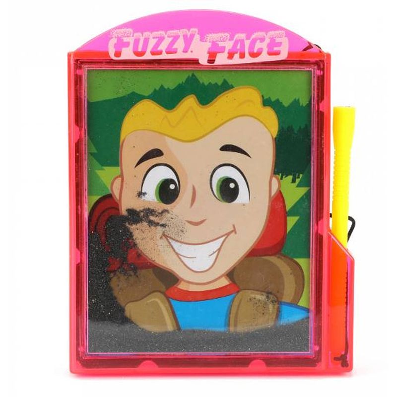 Foto van Toi-toys tekenbord magnetic fuzzy face junior rood 2-delig