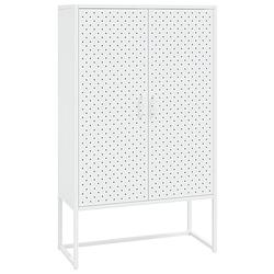 Foto van The living store opbergkast - wit - 80 x 35 x 135 cm - stalen constructie