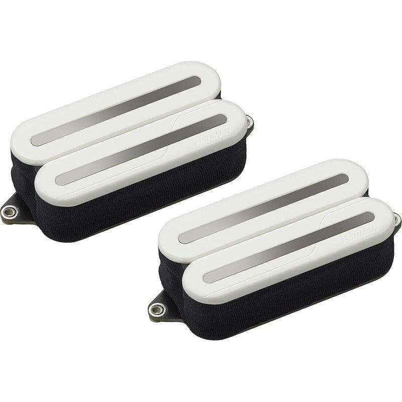 Foto van Fishman prf-mo6-swb fluence open core modern humbucker set 6-string white / black nickle rails actieve elementenset