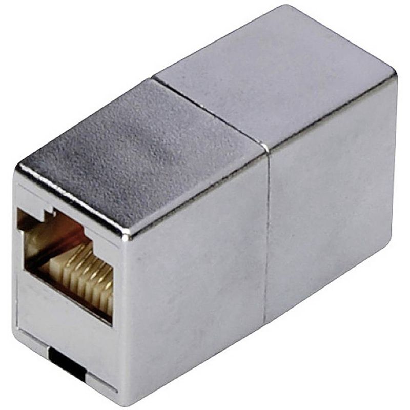 Foto van Digitus rj45 netwerk adapter cat 5, cat 5e [1x rj45-bus - 1x rj45-bus] grijs