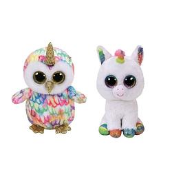 Foto van Ty - knuffel - beanie boo's - enchanted owl & pixy unicorn