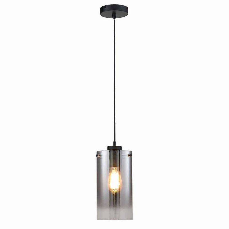 Foto van Freelight hanglamp ventotto 1 lichts ø 15 cm rook glas zwart