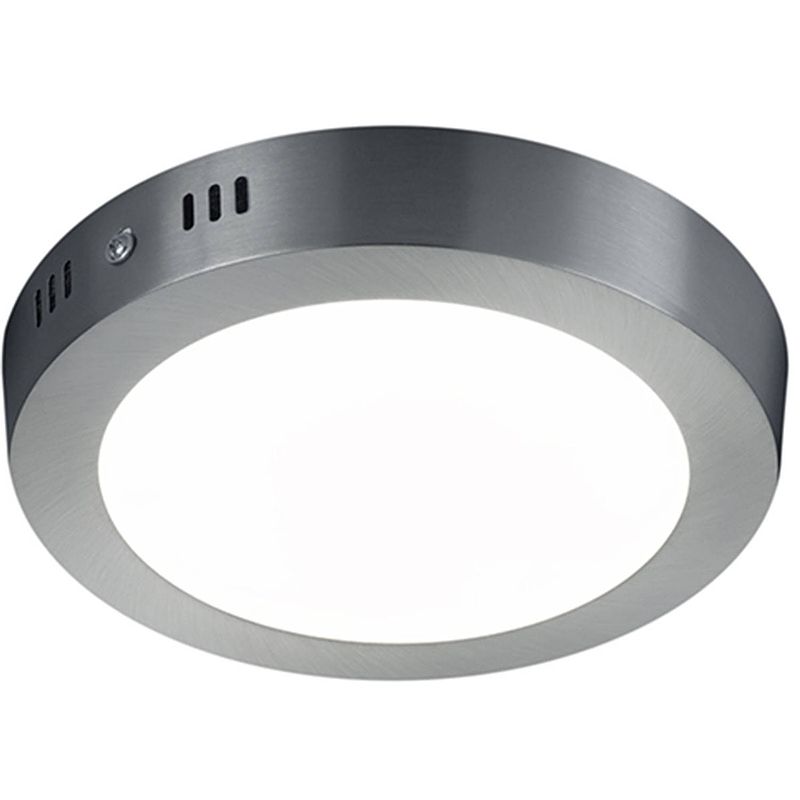 Foto van Led plafondlamp - plafondverlichting - trion sonta - 11w - warm wit 3000k - rond - mat nikkel - aluminium