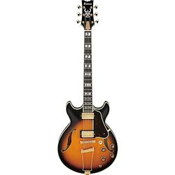 Foto van Ibanez am2000h artstar prestige brown sunburst semi-akoestische gitaar met koffer