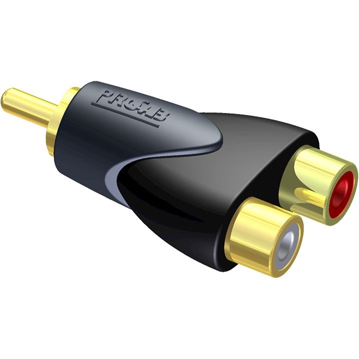 Foto van Procab clp106 classic 1x rca male - 2x rca female adapter