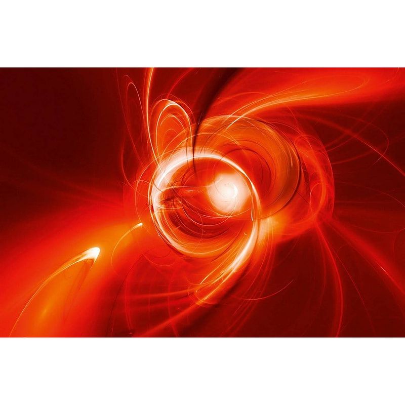 Foto van Dimex red abstract vlies fotobehang 375x250cm 5-banen