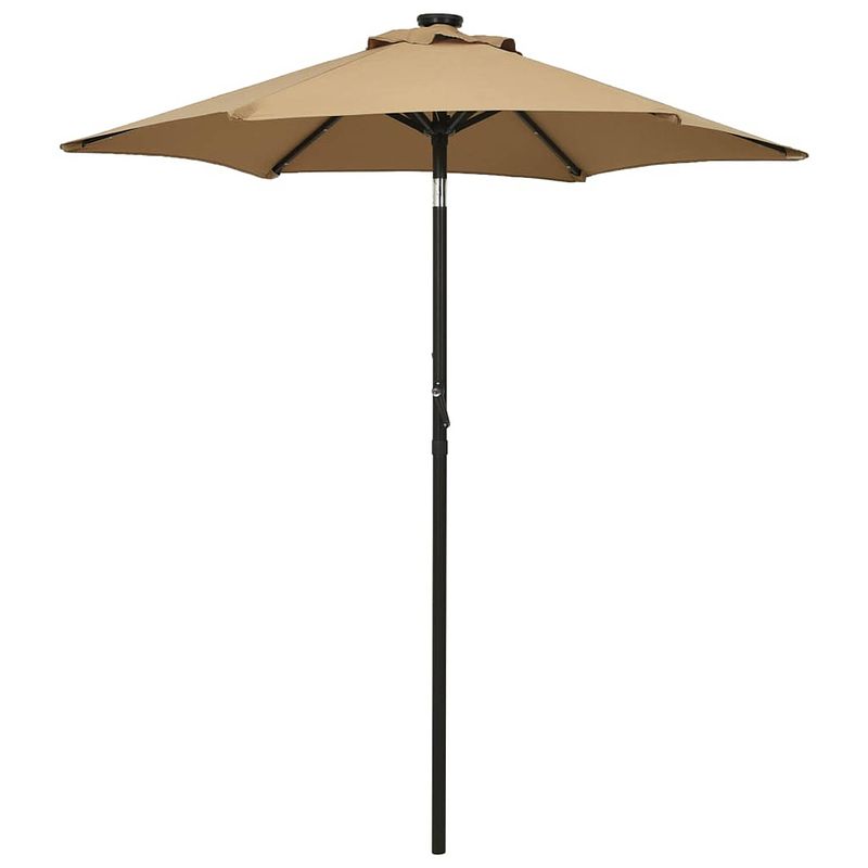 Foto van Vidaxl parasol met led-verlichting 200x211 cm aluminium taupe