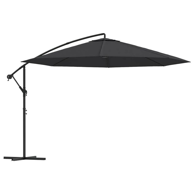 Foto van The living store parasol hangend - zwart - 350 x 268 cm - uv-beschermend