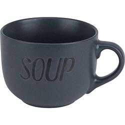 Foto van Cosy&trendy soepkom 'ssoup's met een oor - 51 cl - antraciet - set-6