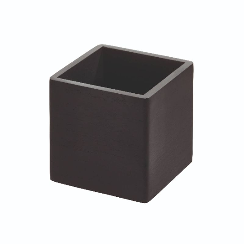 Foto van Idesign - opbergbox, 11.5 x 11.5 x 11 cm, paulownia hout, zwart - idesign the home edit