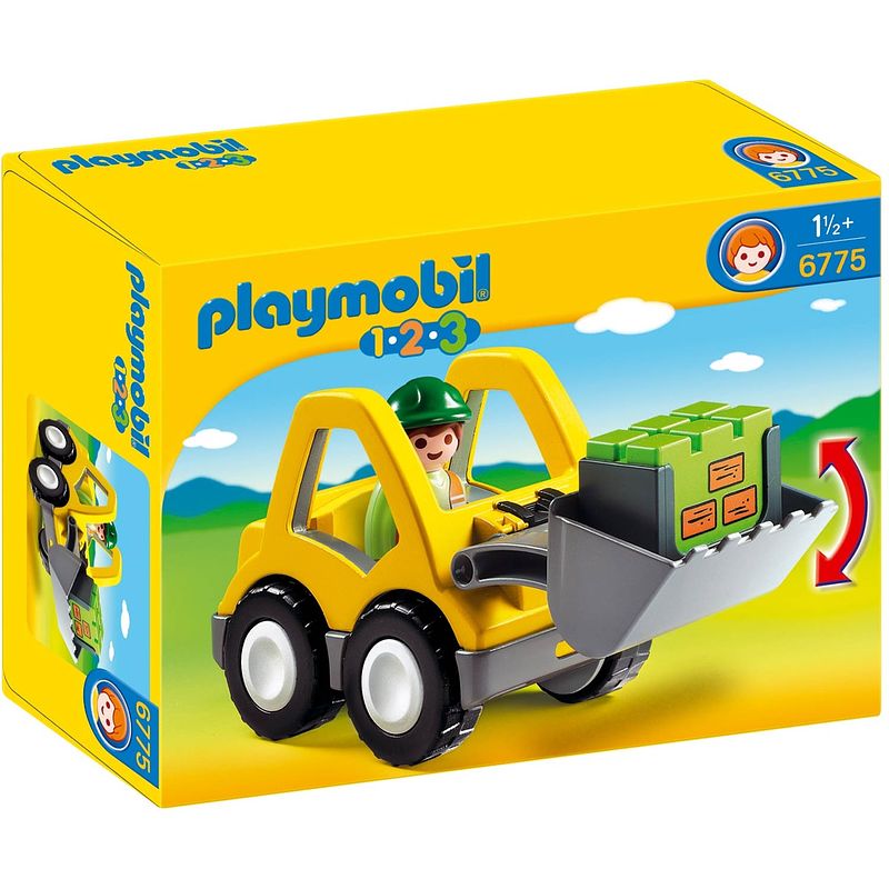 Foto van Playmobil 1.2.3 graafmachine met werkman 6775