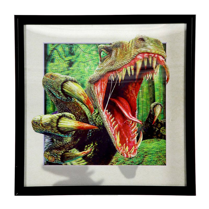 Foto van Decopatent® 3d dinosaurus schilderij - wanddecoratie - dino -