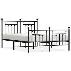 Foto van Vidaxl bedframe met hoofd- en voeteneinde metaal zwart 140x200 cm