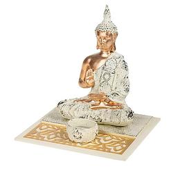Foto van Boeddha beeld met waxinelichthouder voor binnen 19 cm - beeldjes