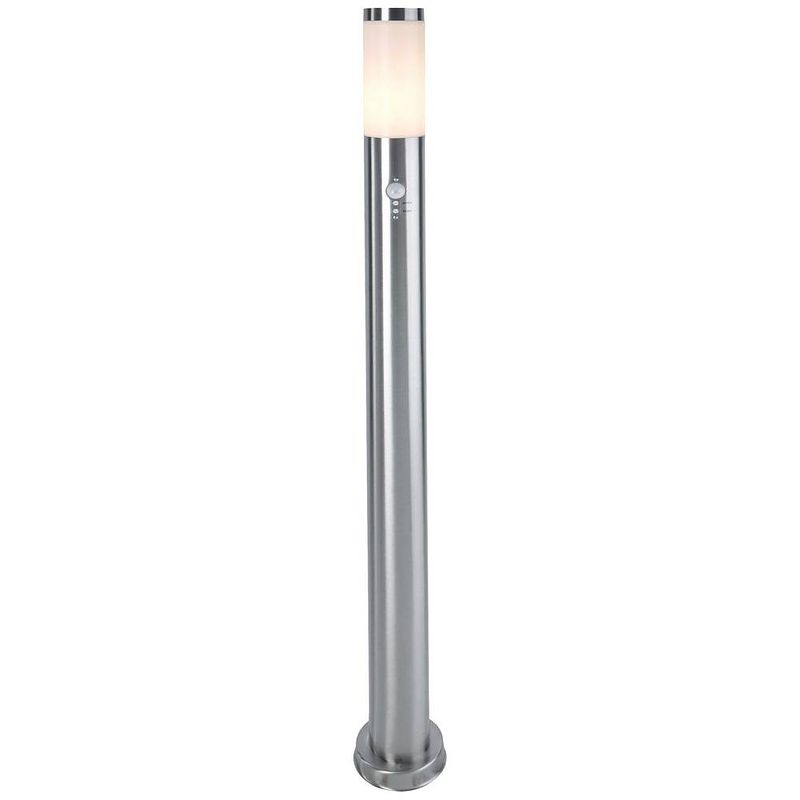 Foto van Deko light 730032 nova motion staande buitenlamp met bewegingsmelder e27 rvs