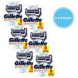 Foto van Gillette skinguard sensitive scheermesjes - mannen - 8 stuks - 6 stuks