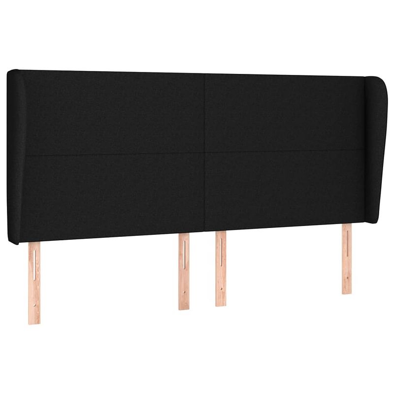 Foto van The living store hoofdbord bed - 163 x 23 x 118/128 cm - zwart