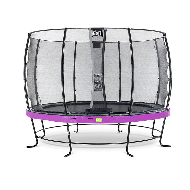 Foto van Exit elegant trampoline met veiligheidsnet economy rond - 427 cm - paars