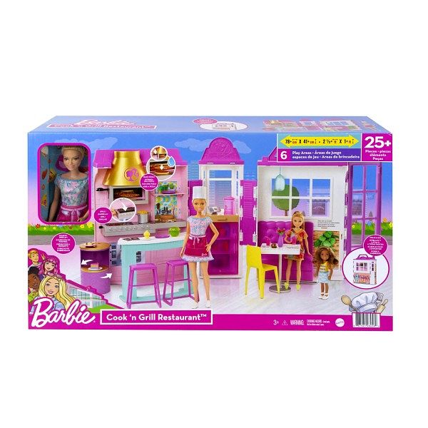 Foto van Barbie cook 'n grill restaurant doll and playset