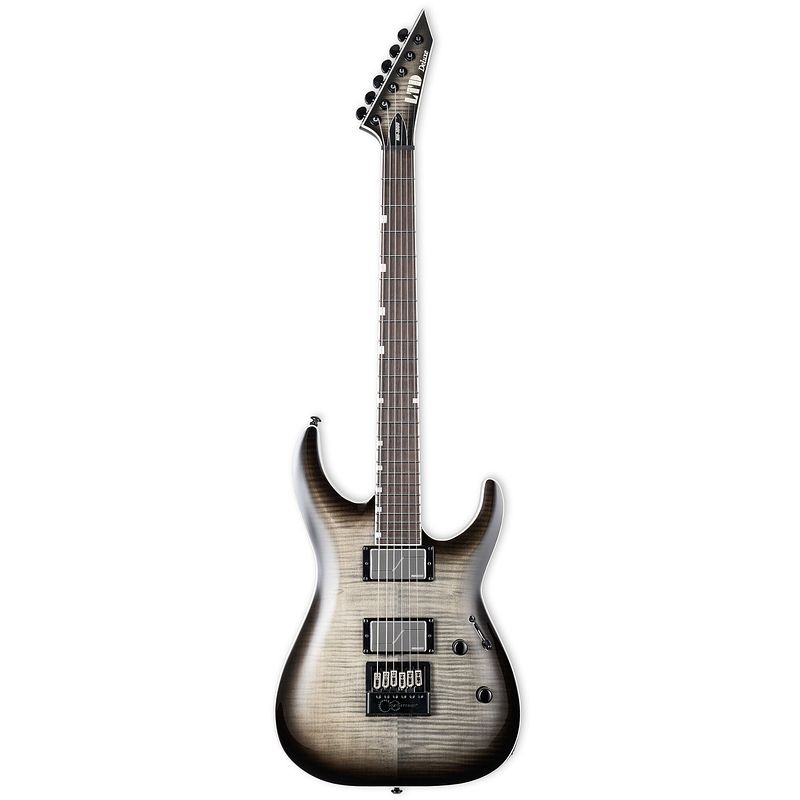 Foto van Esp ltd deluxe mh-1000 evertune fm charcoal burst elektrische gitaar