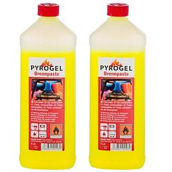 Foto van 2x brandpasta / gel fles 1 liter - bbq aanmaakvloeistoffen