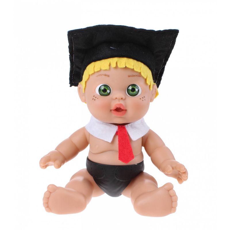 Foto van Falca babypop professor 19 cm meisjes zwart