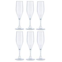 Foto van Juypal champagneglas - 6x - transparant - kunststof - 150 ml - herbruikbaar - champagneglazen