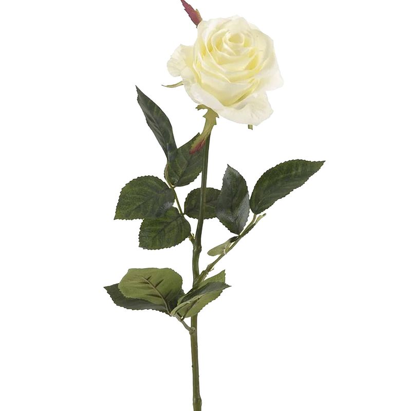 Foto van Emerald kunstbloem roos simone - wit - 73 cm - decoratie bloemen - kunstbloemen