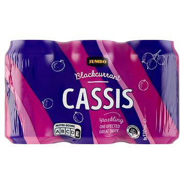 Foto van Jumbo blackcurrant cassis blik 6 x 330ml