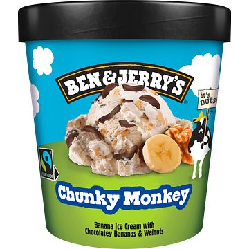 Foto van Ben & jerry's ijs chunky monkey dessert pint 465ml bij jumbo