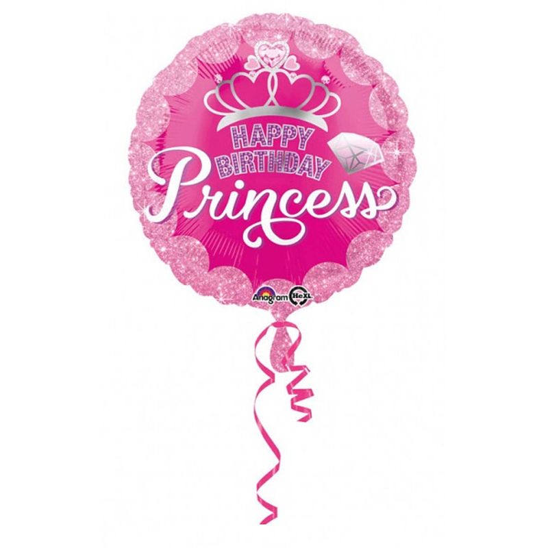 Foto van Anagram folieballon happy birthday princess 43 cm roze