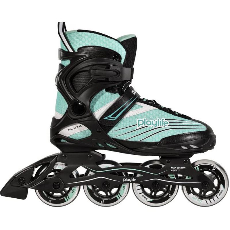 Foto van Playlife inline skates flyte teal 84 softboot 82a zwart/blauw mt 41