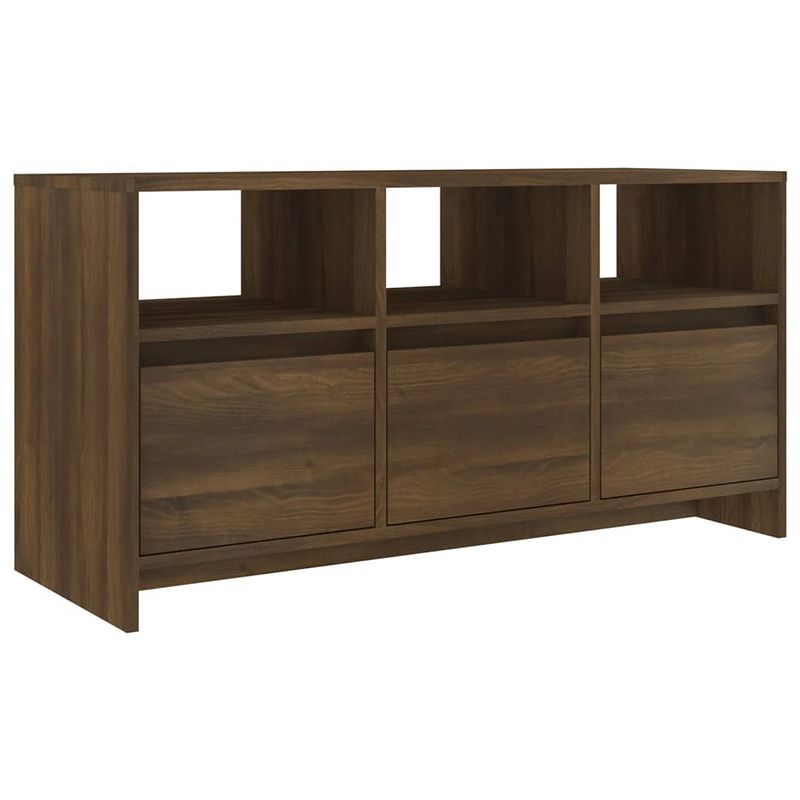 Foto van The living store tv-meubel 102x37-5x52-5 cm spaanplaat bruineikenkleurig - kast