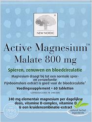 Foto van New nordic active magnesium malate 800mg tabletten