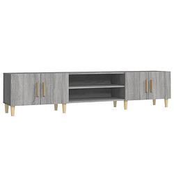 Foto van The living store tv-kast - trendy - tv-meubel - 180x31.5x40 cm - grijs sonoma eiken - duurzaam materiaal