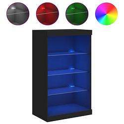 Foto van Vidaxl dressoir met led-verlichting 60,5x37x100 cm zwart