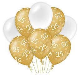 Foto van Paper dreams ballonnen 25 jaar dames latex goud/wit