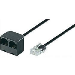 Foto van Basetech isdn y-adapter [1x rj45-stekker 8p4c - 2x rj45-bus 8p4c] 20.00 cm zwart